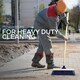 image 4 of 15" Heavy Duty Outdoor Broom with Stiff PVC Bristles and Long Wooden Handle