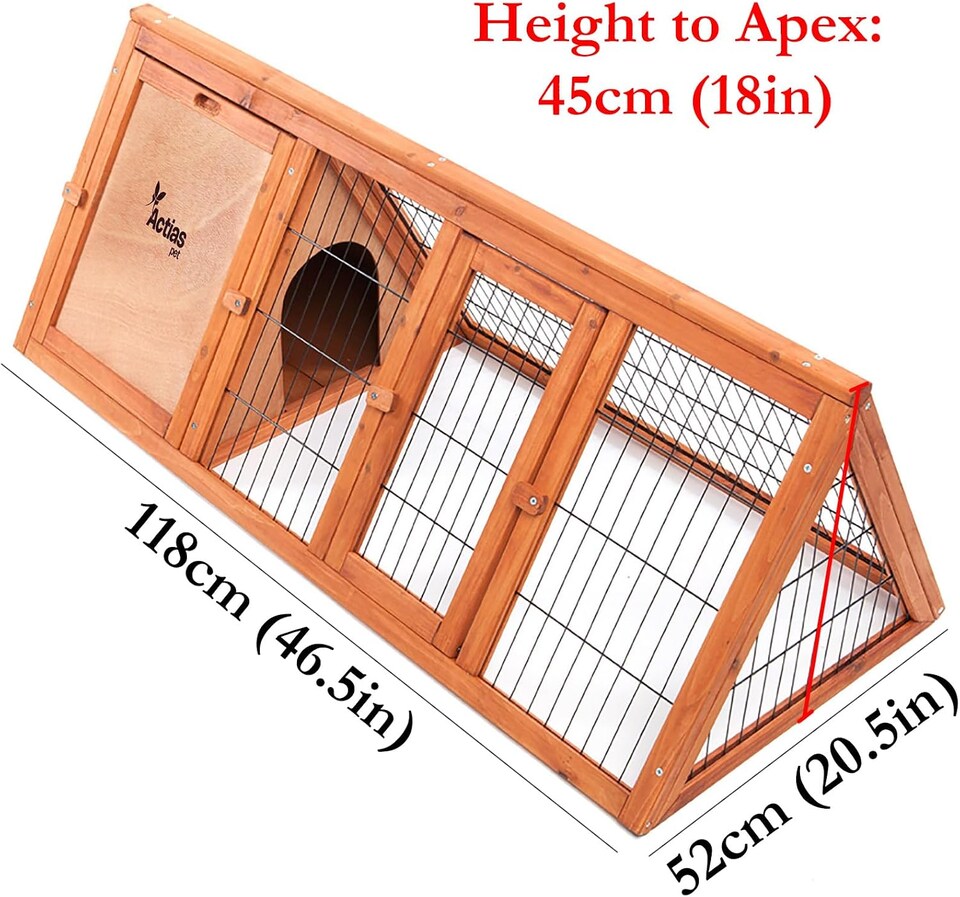 image 1 of Actiaspet 46in Wooden Rabbit Hutch & Cover Guinea Pig House