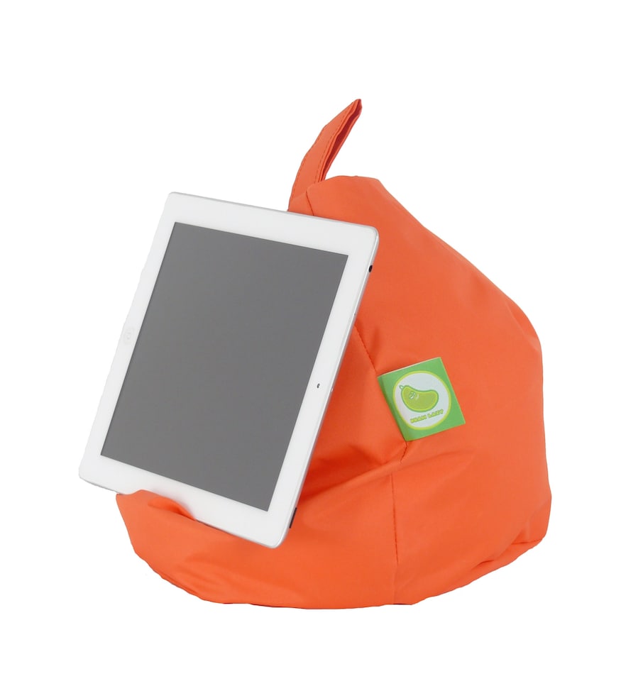 image 1 of Bean Lazy Waterproof Orange Tablet eReader and Book Mini Bean Bag