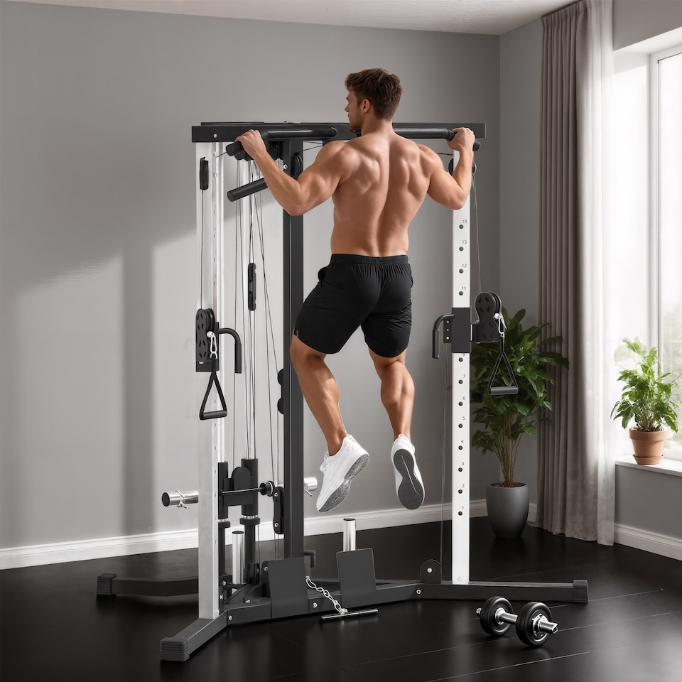 image 1 of SPORTNOW Home Gym Machine, 15-Position Adjustable Training Workout Station