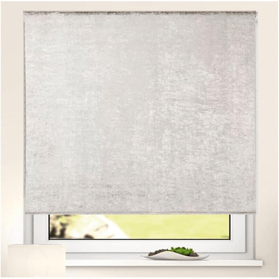 image 1 of 110cm Champagne Crushed Velvet Roller Blinds | Gold | Gold