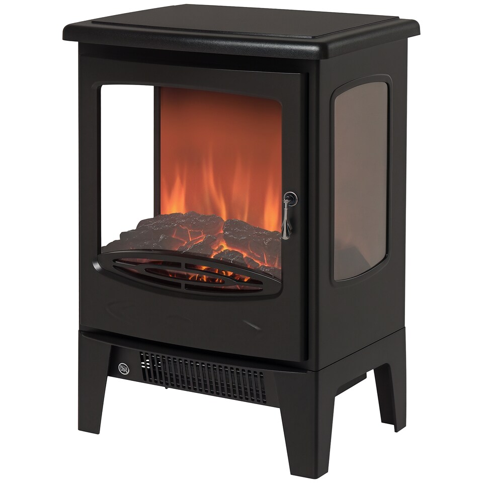 image 1 of HOMCOM 900W/1800W Freestanding Electric Fireplace w/ Adjustable Artificial Flame