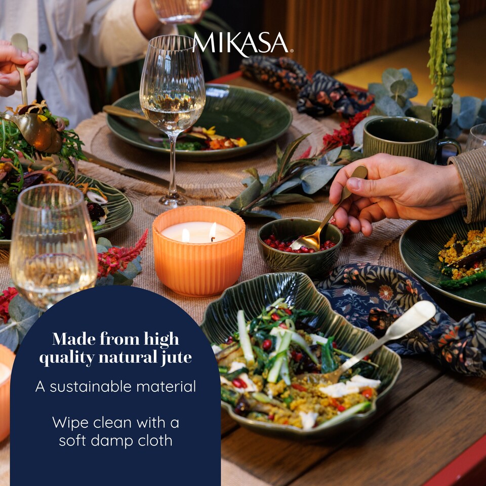 image 1 of Mikasa Jute Woven Table Runner with Frayed Detailing 230 x 33cm