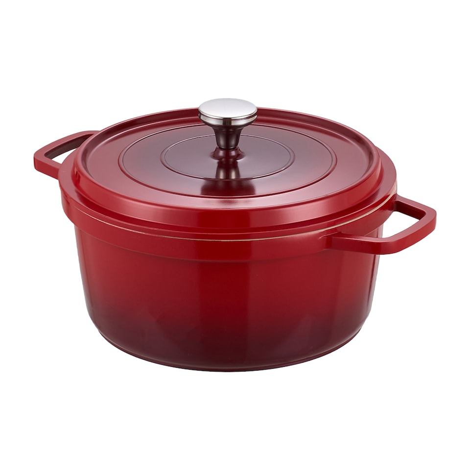 image 1 of Living and Home 4.75L Non-Stick Cast Aluminium Cooking Pot,Red | Red