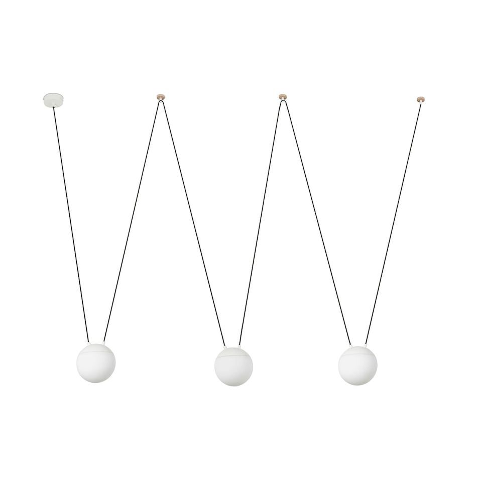 image 1 of Mine 3 Light Ceiling Pendant White, Wood, E27