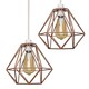 image 1 of ValueLights Pair Copper Metal Cage Ceiling Shades & Bulbs | Copper