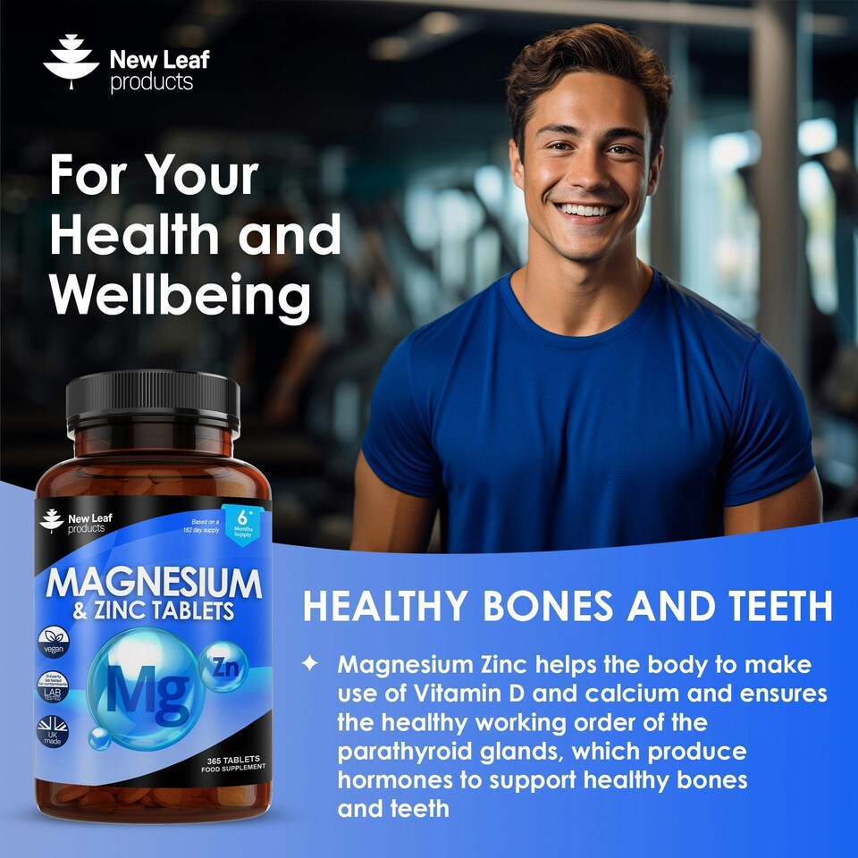 image 1 of Magnesium and Zinc Tablets 365 Fill