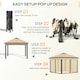image 3 of Outsunny Pop Up Gazebo Height Adjustable Canopy Tent w/ Carrying Bag, Beige