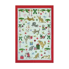 Ulster Weavers Christmas Cats Tea Towel - Cotton Seafoam