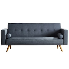 STYLISH LINEN FABRIC UPHOLSTERED CLIC CLAC SOFA BED IN GREY