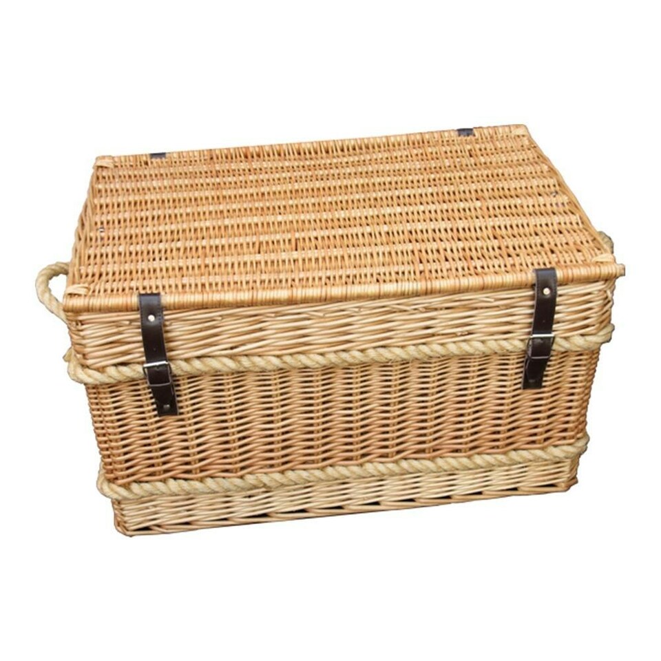Wicker Rope Handled Trunk 66cm Empty Picnic Basket Brown | Brown | One Size