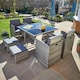 image 1 of 9 Piece Cube Rattan Garden Furniture Set 4 Chairs 4 Footstool Chairs & Table