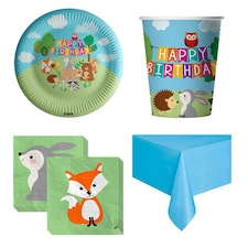 Woodland Animals Happy Birthday 8 Person Value Party Pack