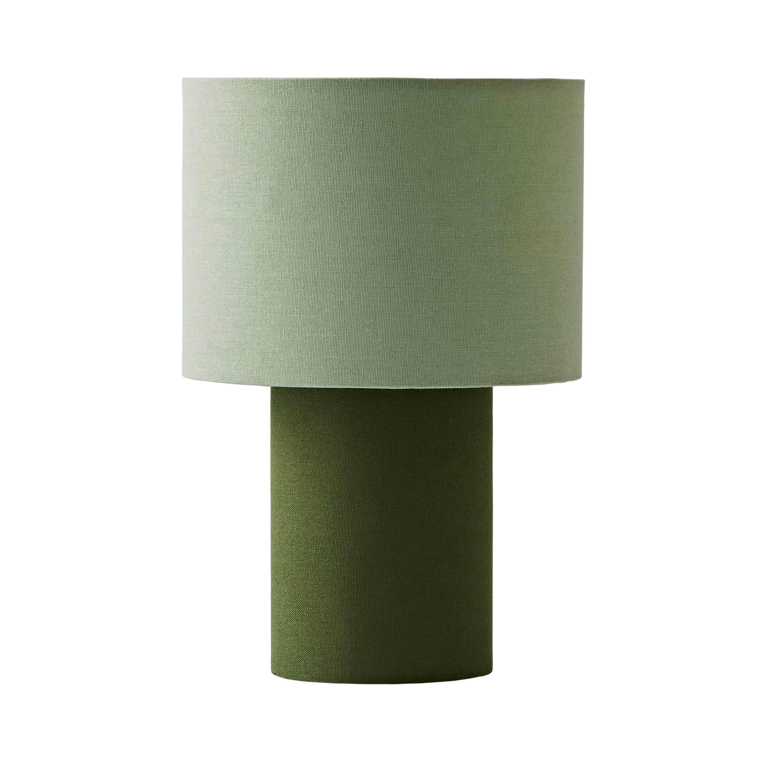 ValueLights Bobby Green Colour Clash Duo Fabric Table Lamp Green
