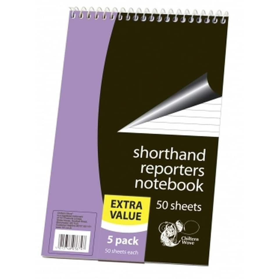 image 1 of 5 Pack Of Shorthand Reporters Notebooks 50 Sheets Per Book Lined School Office