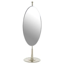 Interiors By Premier Stylish Design Oval Mirror, Mid Century Hallway Mirror, Elegant Modern Mirror, Reflective Surface Mirror Silver