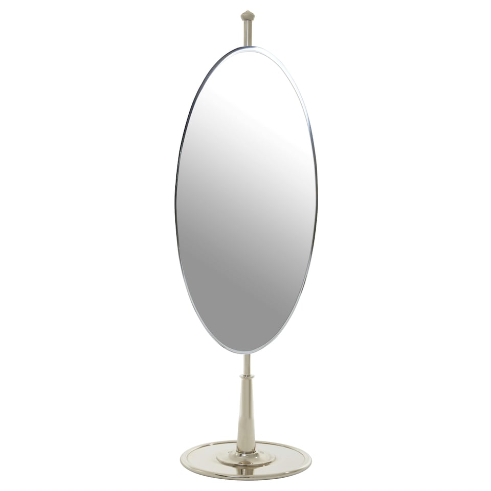 image 1 of Interiors By Premier Stylish Design Oval Mirror, Mid Century Hallway Mirror, Elegant Modern Mirror, Reflective Surface Mirror Silver