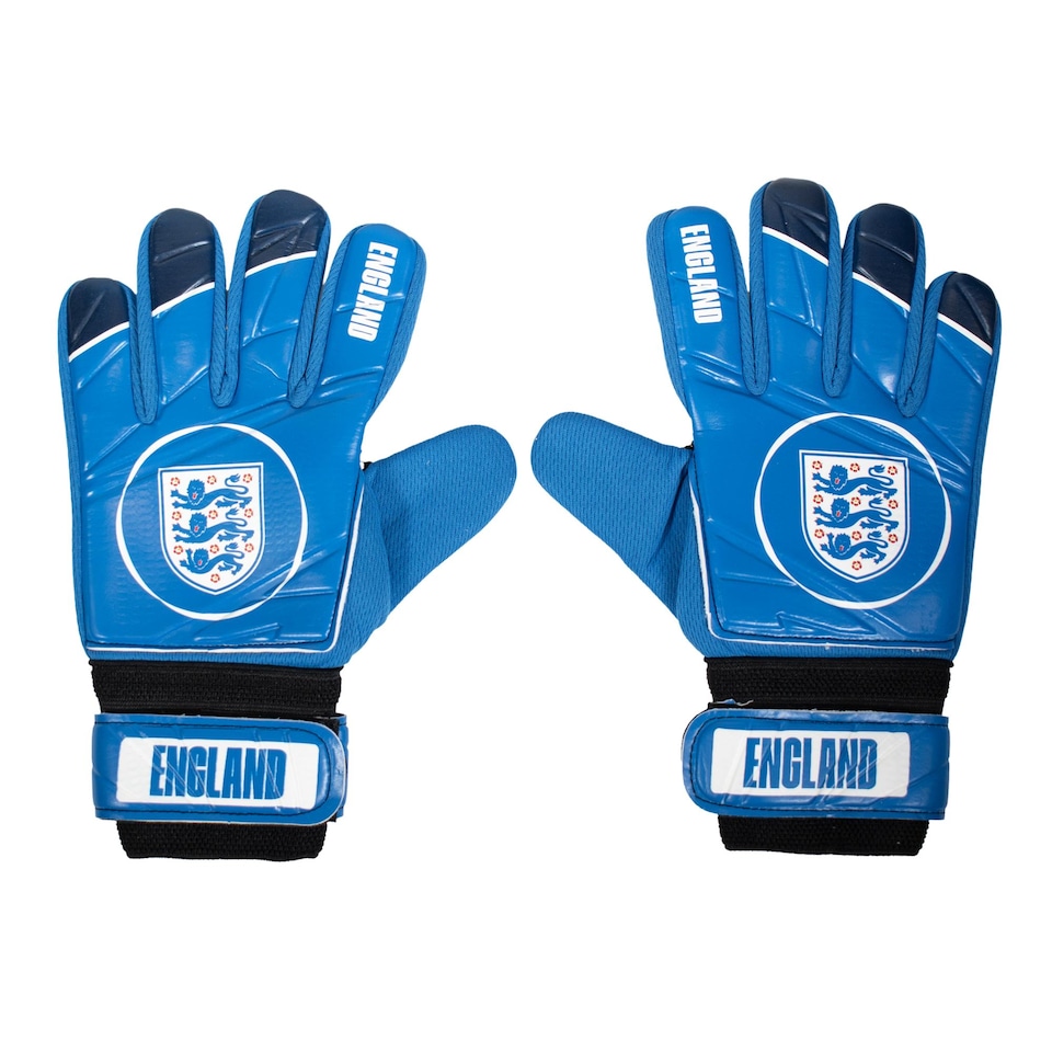 image 1 of England FA Boys Crest Goalkeeper Gloves | Blue | Blue | 1