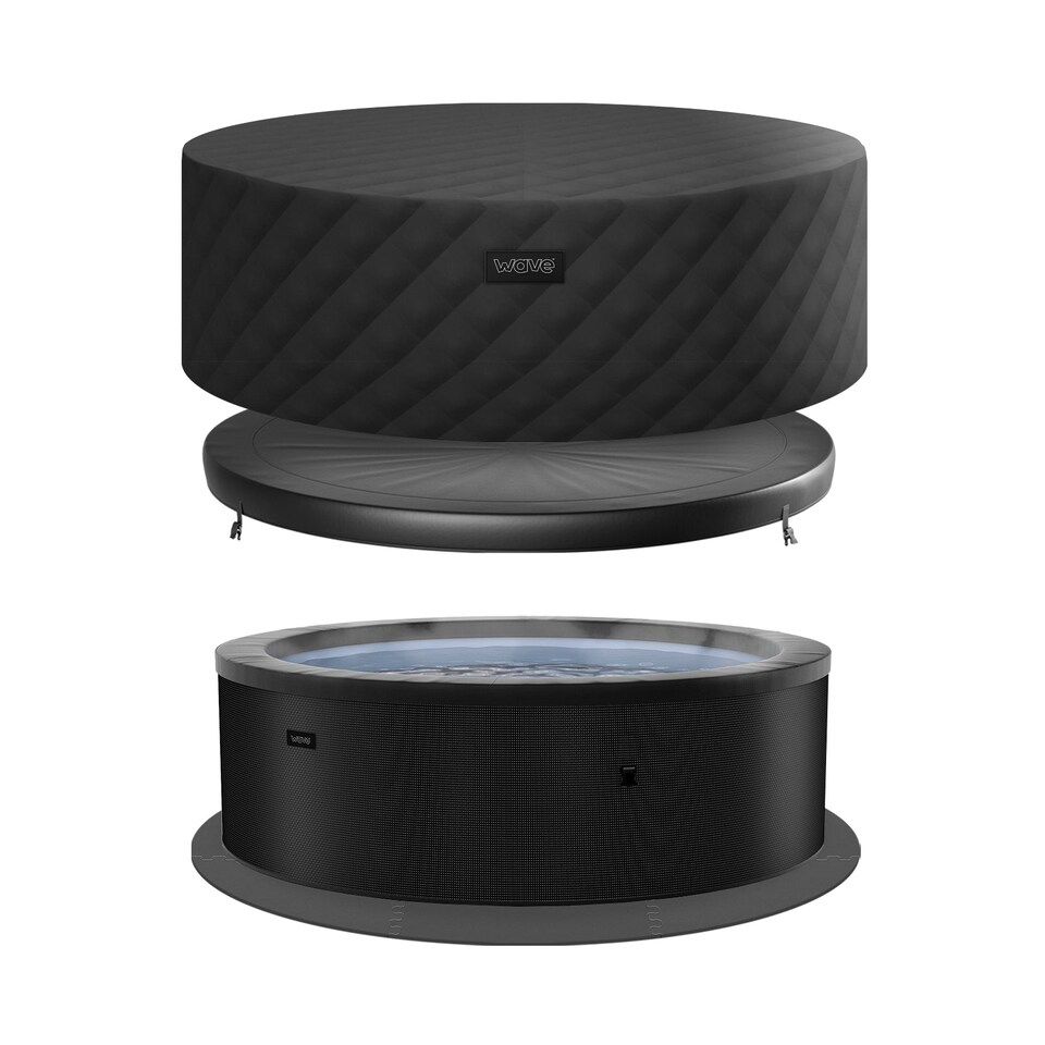 image 1 of Wave Tahoe 4 Person Eco Foam Hot Tub, EnergySave Bundle, Charcoal Black