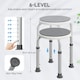 image 3 of HOMCOM 360 Degree Swivel Shower Stool with Non-Slip Feet for Disabled, Grey