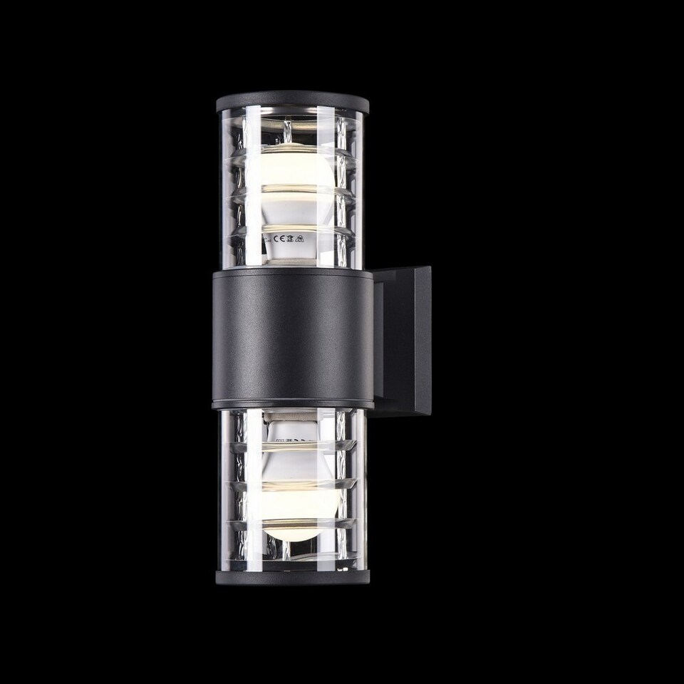 image 1 of Bronx Wall Lamp Black, 2 Light IP54, E27