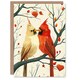 image 1 of Cute Cardinal Birds Couple Stylised Autumn Birthday Card