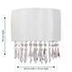 image 3 of First Choice Lighting Jewelled Ivory Fabric Wall Light With Clear Beaded Crystal Style Strings White | Clear