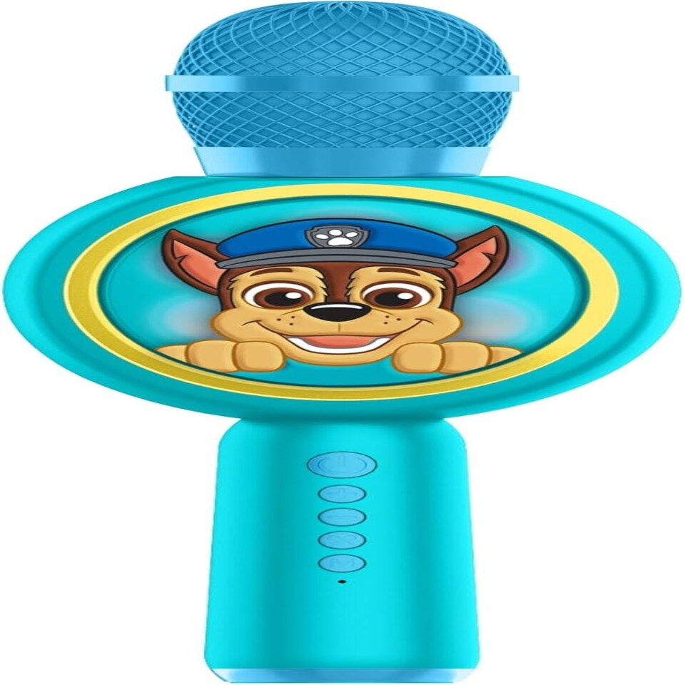 image 1 of Paw Patrol Chase Karaoke Microphone and Wireless Speaker with LED Lights