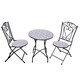 image 1 of Mosaic Bistro Set Three Piece Folding Outdoor Table and Chairs for Balcony Patio and Small Garden Dining