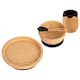 image 1 of Tiny Dining 4pc Round Bamboo Suction Baby Feeding Set - Black