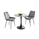 image 1 of Furniturebox Elina White Marble Effect Round Dining Table & 2 Grey Pesaro Black Leg Chairs
