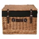 image 3 of 51cm Double Steamed Wicker Picnic Basket with Lining Black | Black | One Size