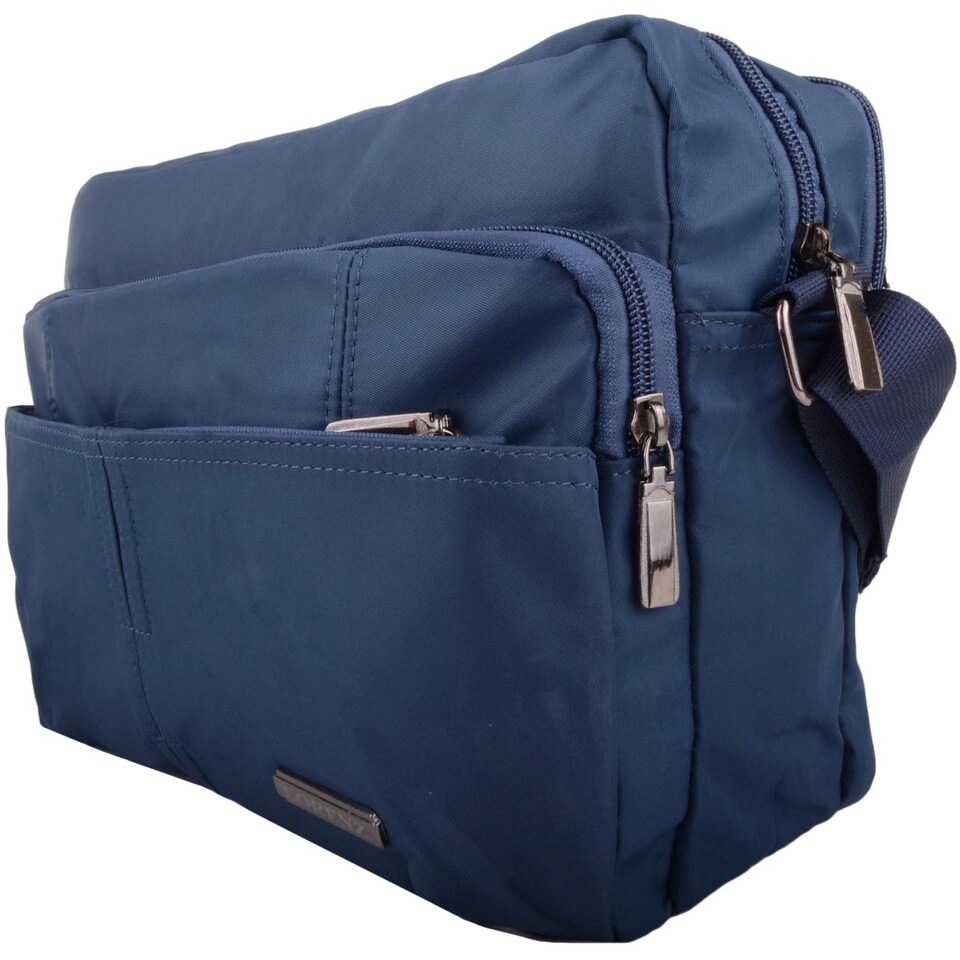 image 1 of Lorenz Smooth Polyester 'Small Messenger' Work / Travel Shoulder Bag | Blue | Dark Teal