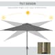 image 4 of Outsunny 2.7m Patio Garden Umbrella Outdoor Parasol Outdoor Market Table Umbrella with Tilt Crank and 24 LEDs Lights Grey