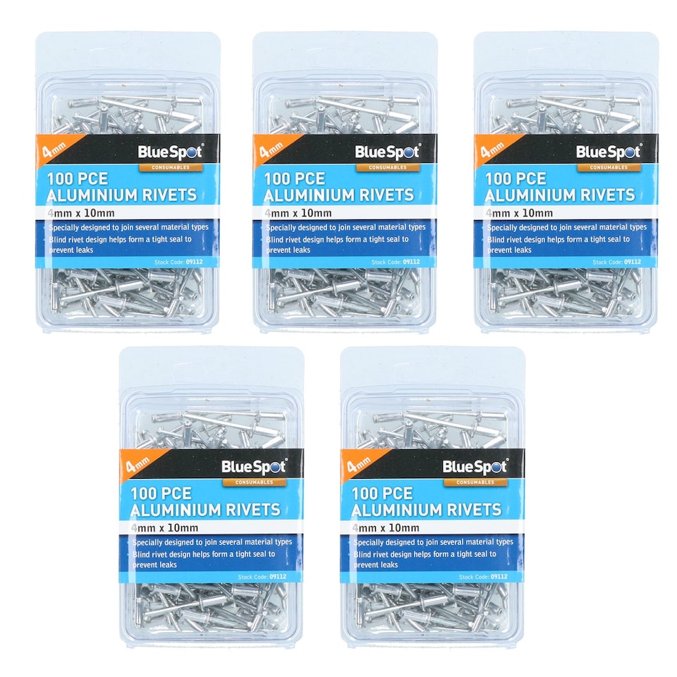 image 1 of 500 Metric Aluminium Blind Pop Pot Rivets Set Fastener Fastening 4mm x 10mm