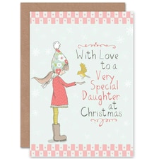 With Love To A Very Special Daughter Child Kids Christmas Card