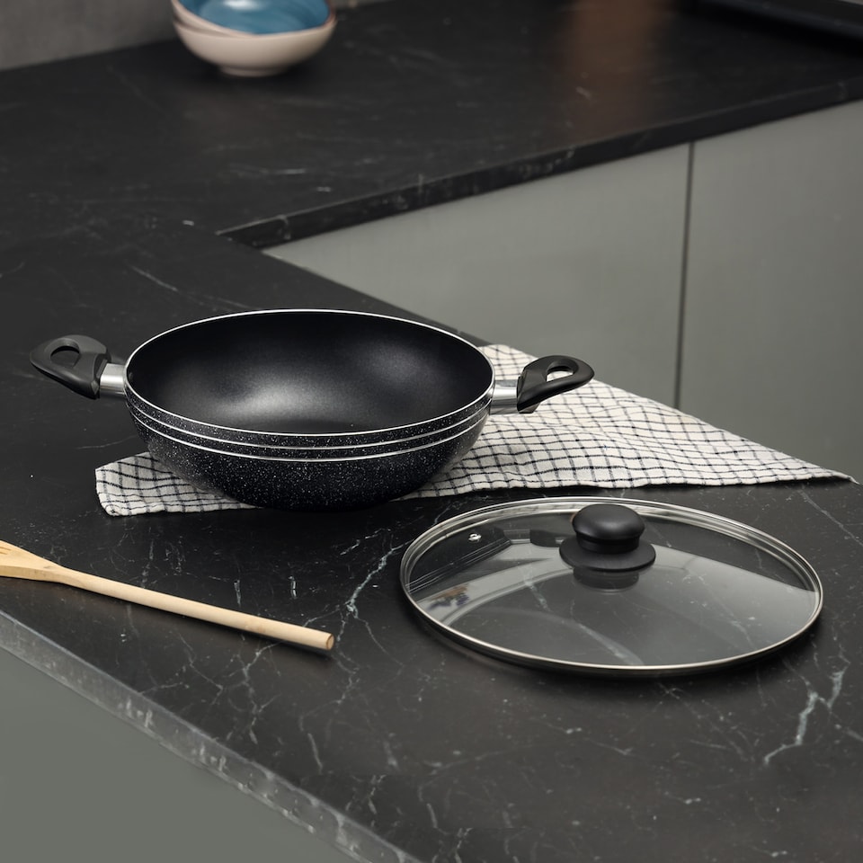 image 1 of Royalford 32cm Aluminium Wok Pan Non-Stick Induction Safe Frying Pan