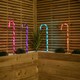 image 1 of 62cm Set of 4 Light up Christmas Candy Cane Garden Path Lights with 40 Rainbow LEDs