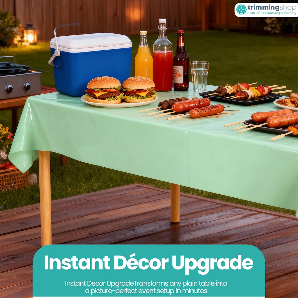 image 1 of Disposable Plastic Table Cover, Table Liner - 54" x 72"