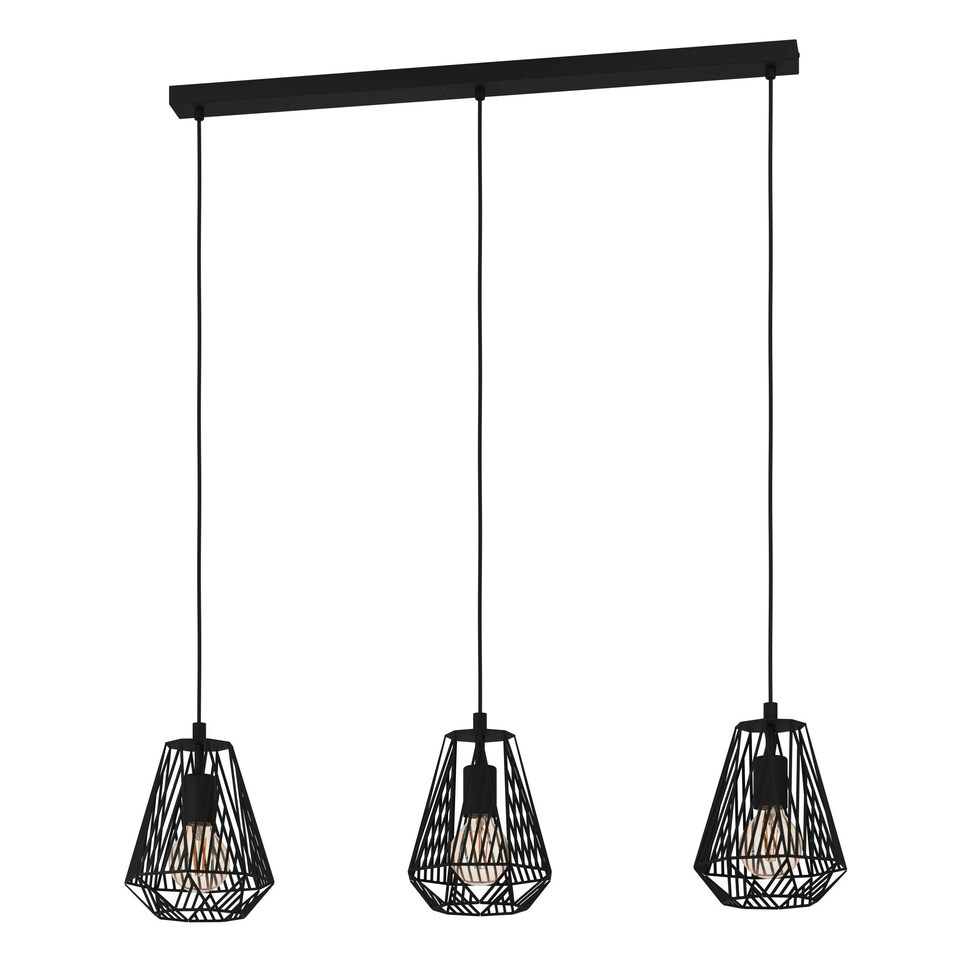 image 1 of EGLO Stype Industrial Black Steel Pendant Light WBS Black