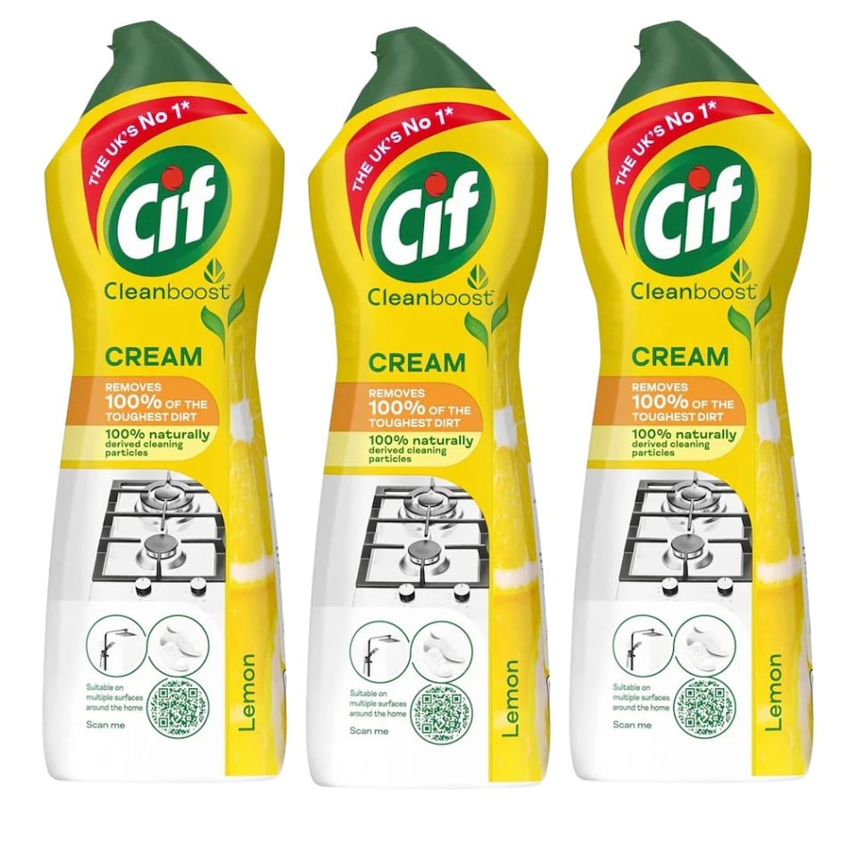 CIF Cream Lemon Surface Cleaner 500ml Pack of 3