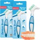 image 1 of SOL 2pk Denture Toothbrush, UK Retainer Brush for Cleaning False Teeth