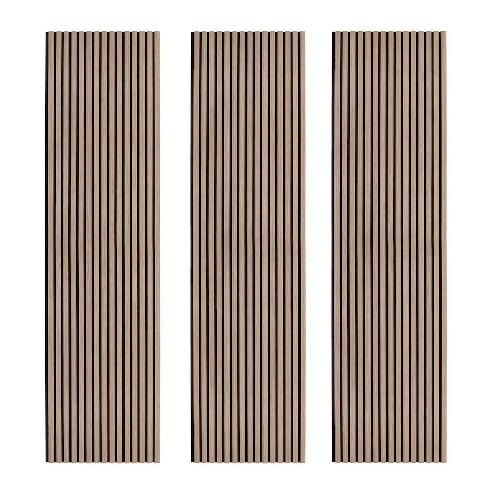 image 1 of Acoustic Slat Wall Panels x 3 - Light Walnut