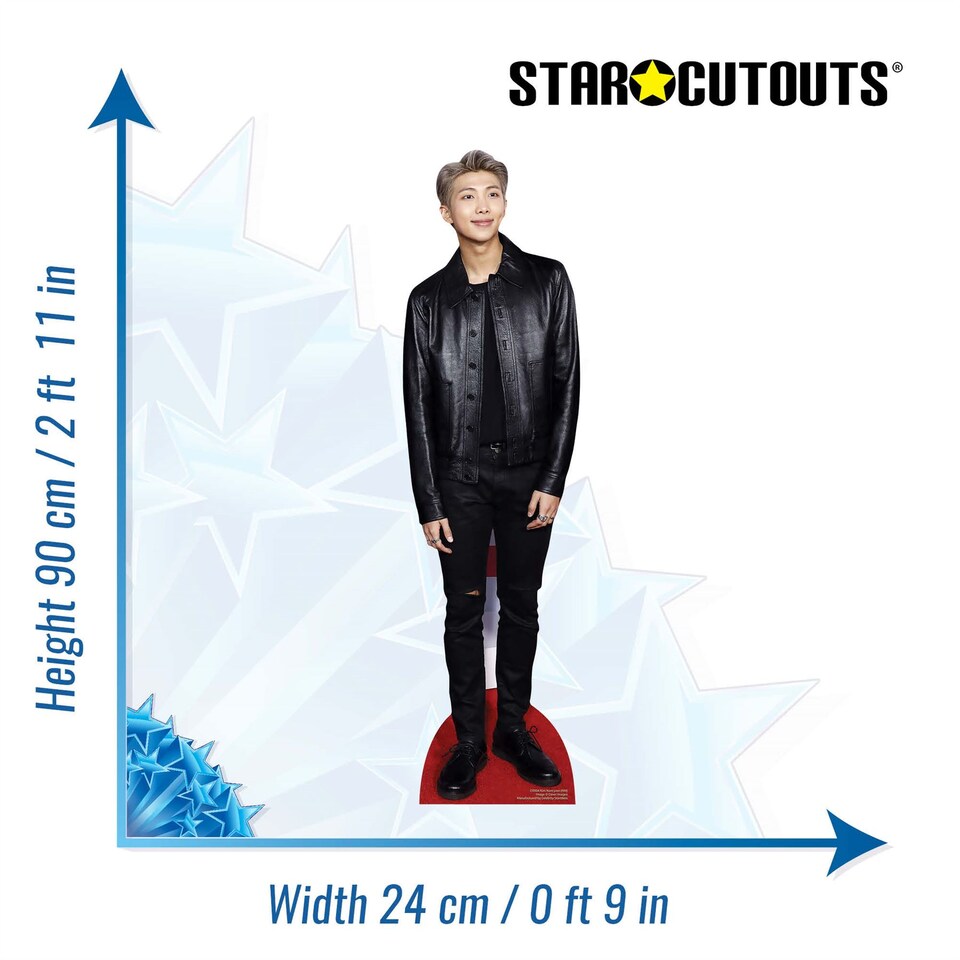 image 1 of Kim Nam-joon RM BTS Bangtan Boy Star Mini Cardboard Cutout 90cm