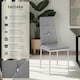 image 2 of Dining Chair Set - high backrest, slim steel legs & rhinestone highlights - Set of 8 Grey