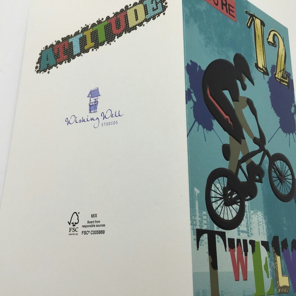 image 1 of 12th Birthday Card with Blue Envelope