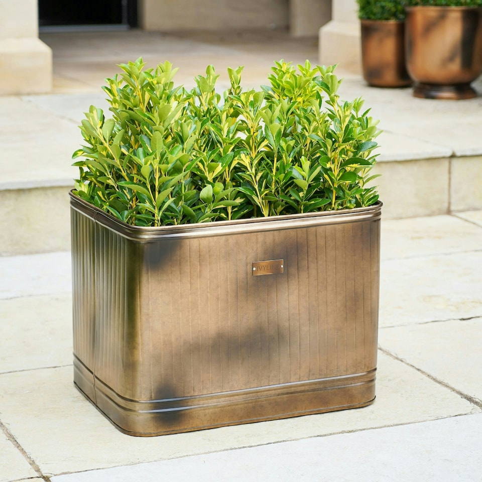 image 1 of Outdoor Hampton Rectangular Planter - Metal - L42 x W54 x H42 cm - Copper | Copper