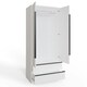 image 3 of FWStyle Lania Ripple Ridged 2 Door 2 Drawer Combination Wardrobe Matt White White