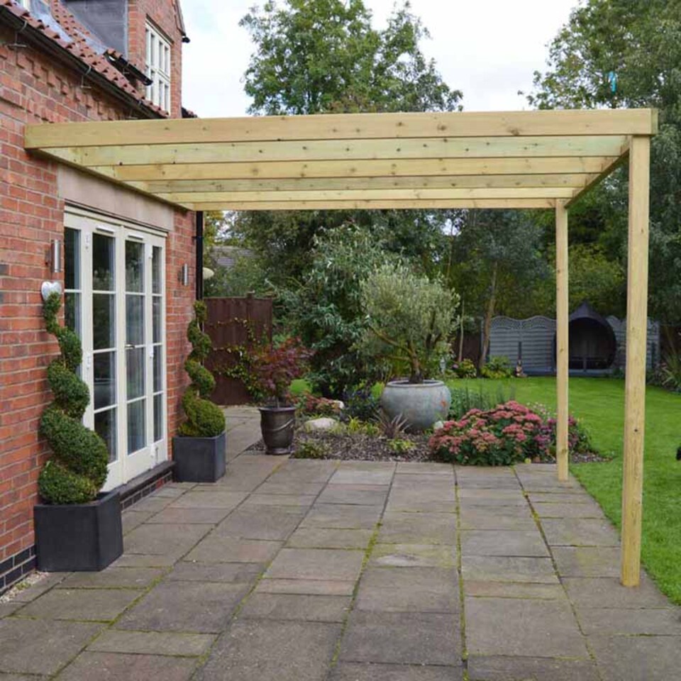 image 1 of Wall Mounted Box Pergola - L360 x W360 x H270 cm - Light Green