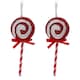 image 1 of Christmas Red & White Glitter Lollipop Hanging Tree Decorations - Pack of 2